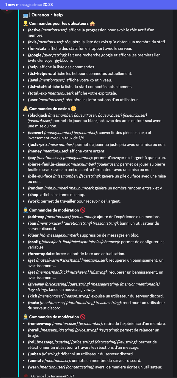 Help command
